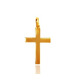 Gold Cross, Złoty krzyżyk, błyszczący,  Klasyczny wzór. Gold Urbanowicz jubiler Wrocław