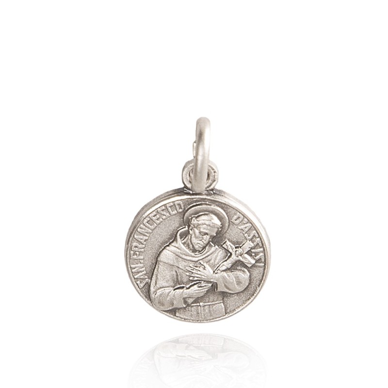 Święty Franciszek z Asyżu. 1,4 g 12mm, Medalik srebrny oksydowany. Gold Urbanowicz Święty Franciszek z Asyżu. 1,4 g 12mm, Medalik srebrny oksydowany. Gold Urbanowicz