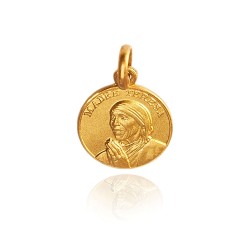 medalik złoty - Matka Teresa z Kalkuty. 12 mm,  Złoty medalik Matki Teresy z Kalkuty. Gold Urbanowicz jubiler Katowice